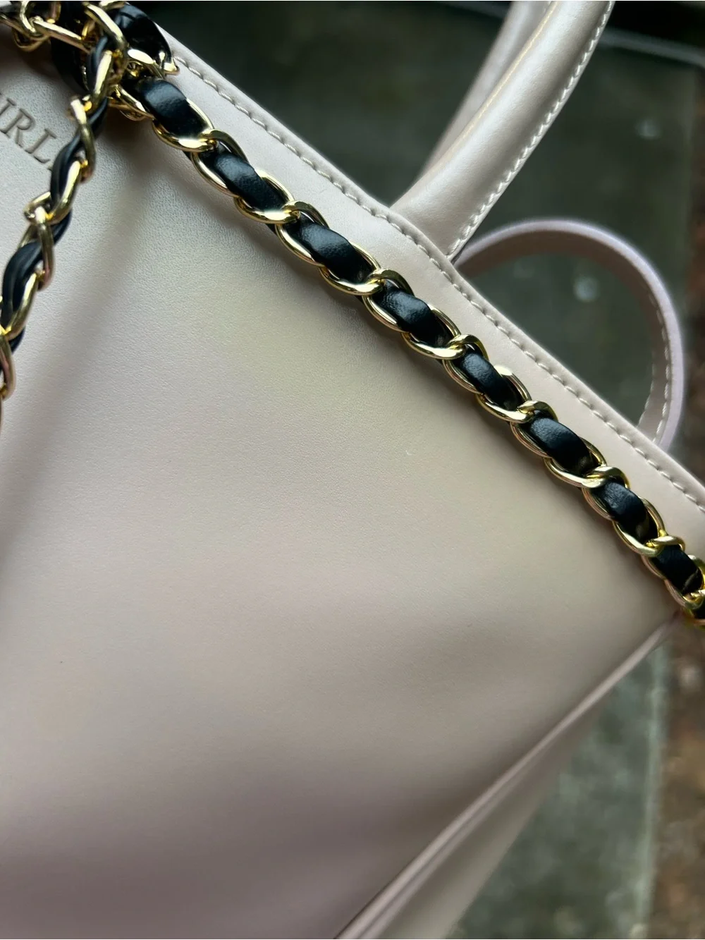 Furla Blush Pink Leather Tote Crossbody Bag Chain Detail Dust Bag - Read Details